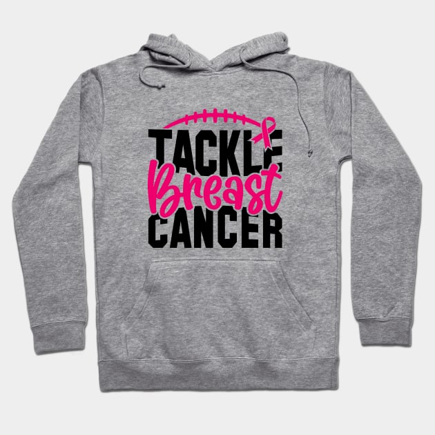 Tackle Breast Cancer Football Sport Awareness Support Pink Ribbon Hoodie by Color Me Happy 123